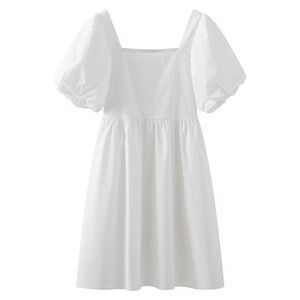 Oak and fort white puff sleeve mini dress